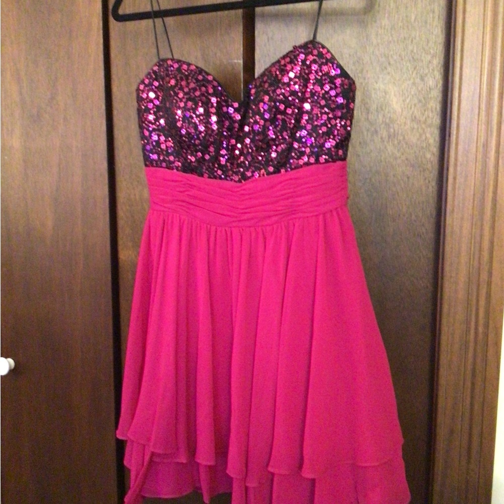 Morgan and Company Mini Hot Pink Dress Size 9/10